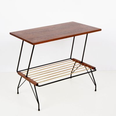 Mid-Century Italian Coffee Table with Brass Magazine Rack from Mobili Pizzetti, 1950s-JDR-1125922