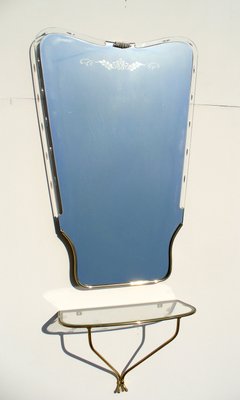 Mid-Century Italian Console and Mirror Set from Fontana Arte, 1940s, Set of 2-EI-451669