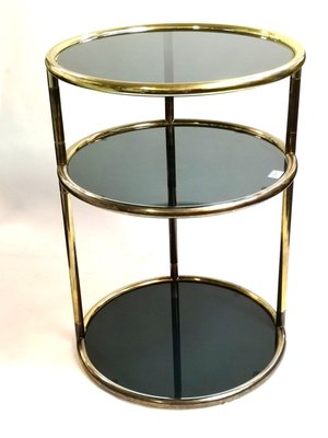 Mid-Century Italian Copper and Tinted Glass Service Table-UWE-1348418