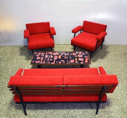 Mid-Century Italian Corduroy Sofa, 1950s-HS-743410