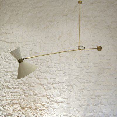 Mid-Century Italian Counterweight Ceiling Lamp in the style of Stilnovo, 1960s-WLO-1755888