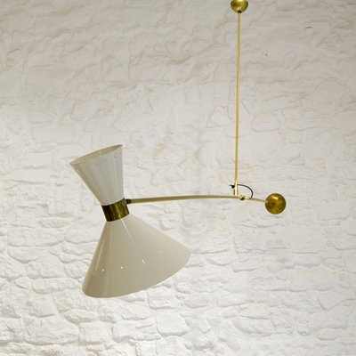 Mid-Century Italian Counterweight Ceiling Lamp in the style of Stilnovo, 1960s-WLO-1755888