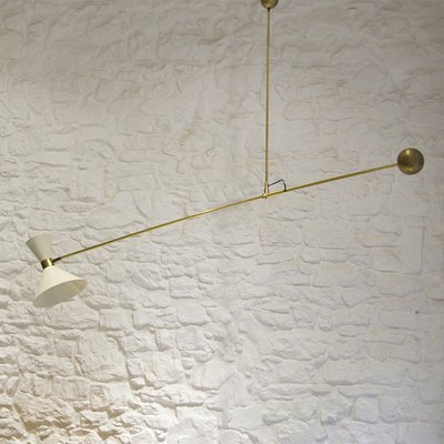 Mid-Century Italian Counterweight Ceiling Lamp in the style of Stilnovo, 1960s-WLO-1755888