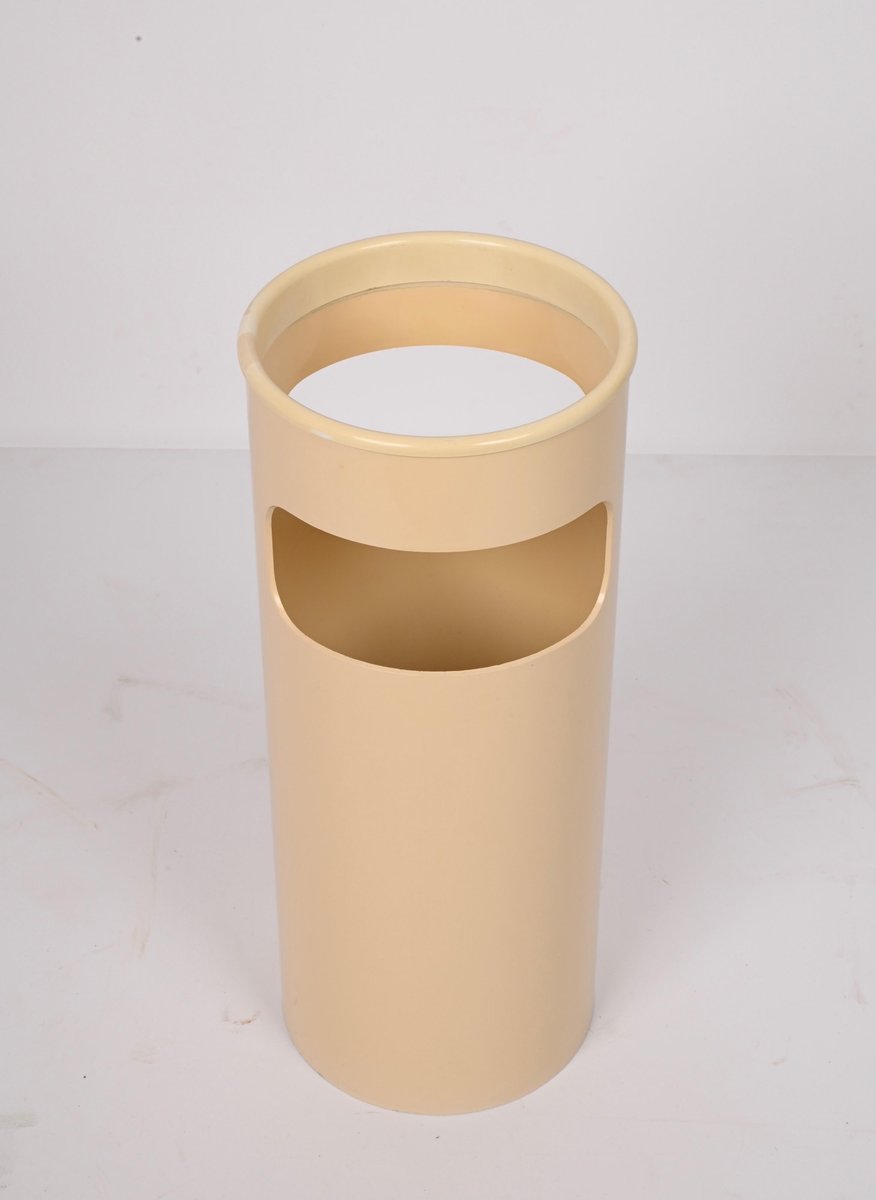 Mid-Century Italian Cream Plastic Umbrella Stand by Gino Colombini for Kartell, 1970s-JDR-1292513