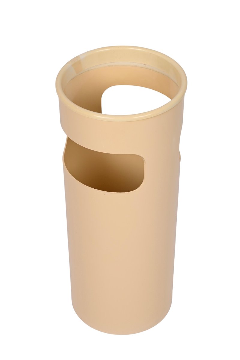 Mid-Century Italian Cream Plastic Umbrella Stand by Gino Colombini for Kartell, 1970s-JDR-1292513