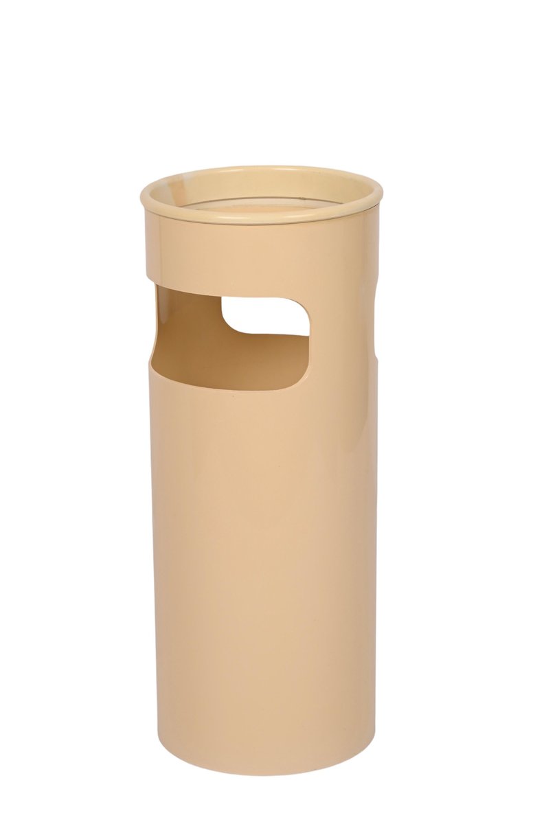 Mid-Century Italian Cream Plastic Umbrella Stand by Gino Colombini for Kartell, 1970s-JDR-1292513