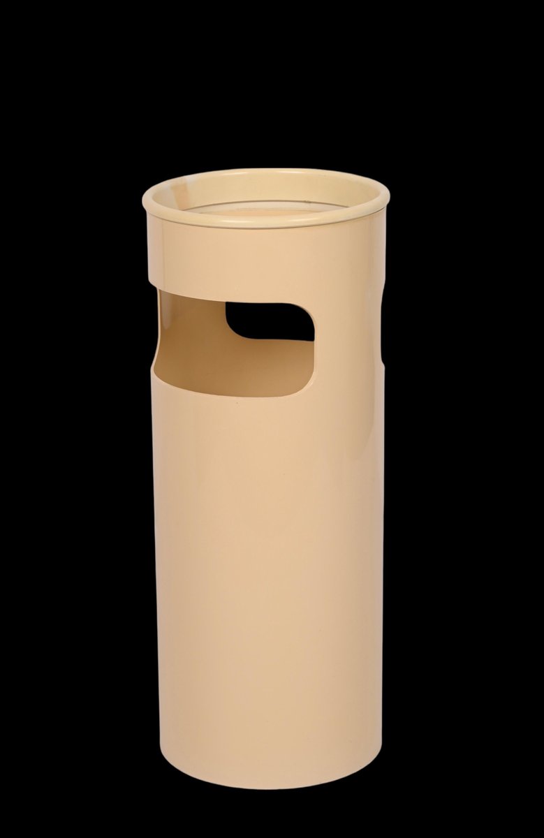 Mid-Century Italian Cream Plastic Umbrella Stand by Gino Colombini for Kartell, 1970s-JDR-1292513