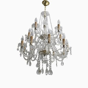 Mid-Century Italian Crystal Chandelier, 1950s-FER-551752