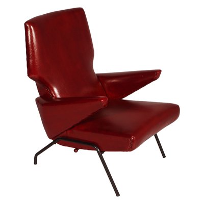 Mid-Century Italian Dark Red Leather Sofa in the Style of Svend Skipper, 1960s-NJV-709656