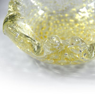 Mid-Century Italian Decorative Yelow Bullicante Murano Glass Bowl, 1960s-GIW-1343805