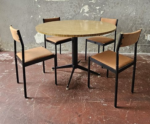 Mid-Century Italian Design Dining Table & Chairs, Set of 5-WPE-2023751