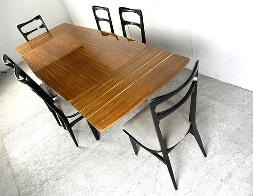 Mid-Century Italian Dining Set, 1950s, Set of 7-IRH-1711147