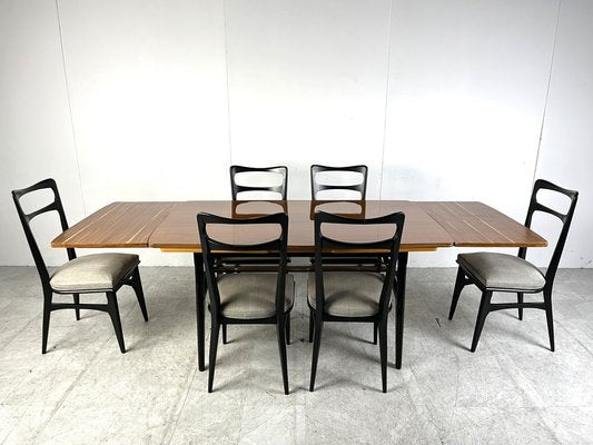 Mid-Century Italian Dining Set, 1950s, Set of 7-IRH-1711147