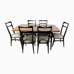 Mid-Century Italian Dining Set, 1950s, Set of 7-IRH-1711147