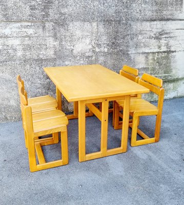 Mid-Century Italian Dining Table and Chairs by Ilmari Tapiovaara for Fratelli Montina, 1970s, Set of 5-PUG-1275988