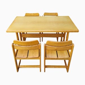 Mid-Century Italian Dining Table and Chairs by Ilmari Tapiovaara for Fratelli Montina, 1970s, Set of 5-PUG-1275988