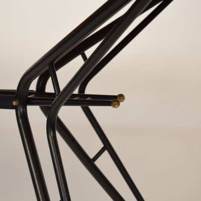 Mid-Century Italian Dining Table in Black Lacquered Metal and Formica, 1952-FB-1554569