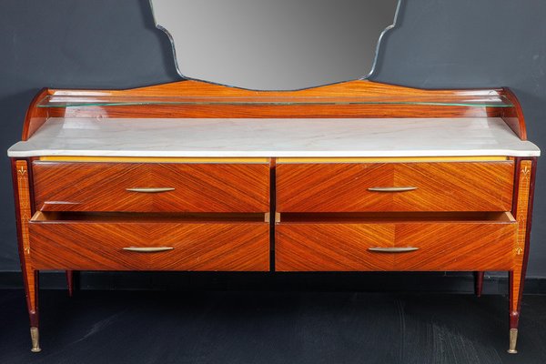 Mid-Century Italian Dresser or Chest of Drawer with Carrara Marble Top, 1970-MBH-1032352