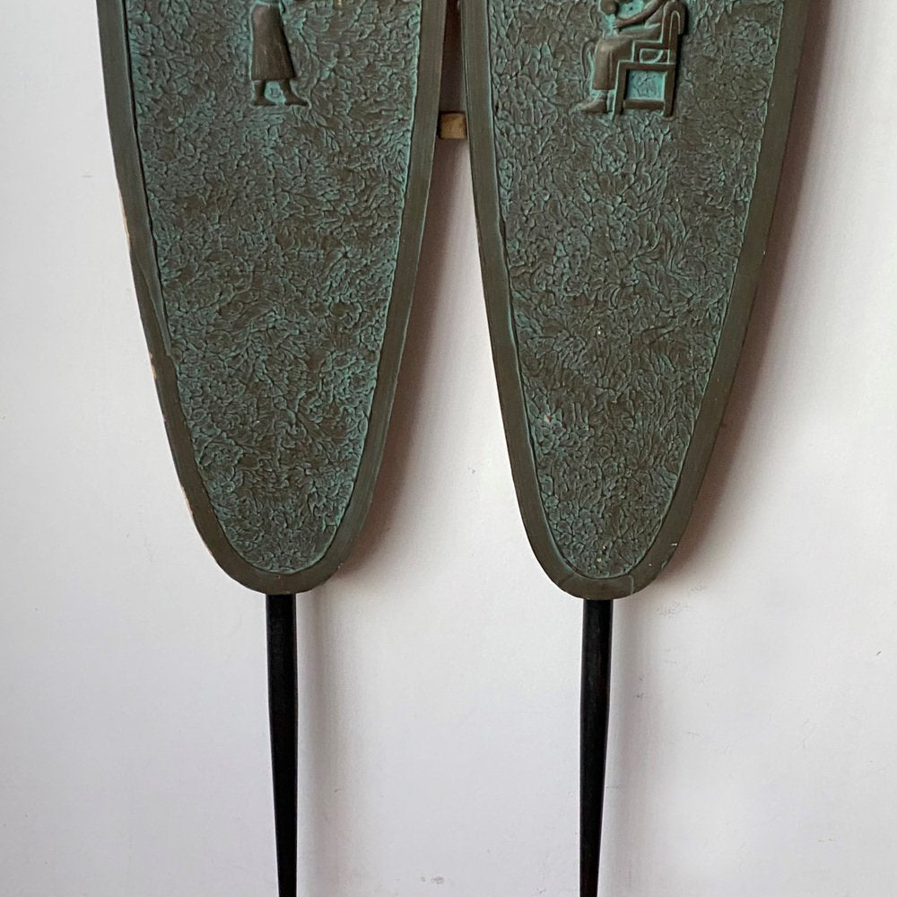 Mid-Century Italian Egyptian Revival Coat Rack, 1950s