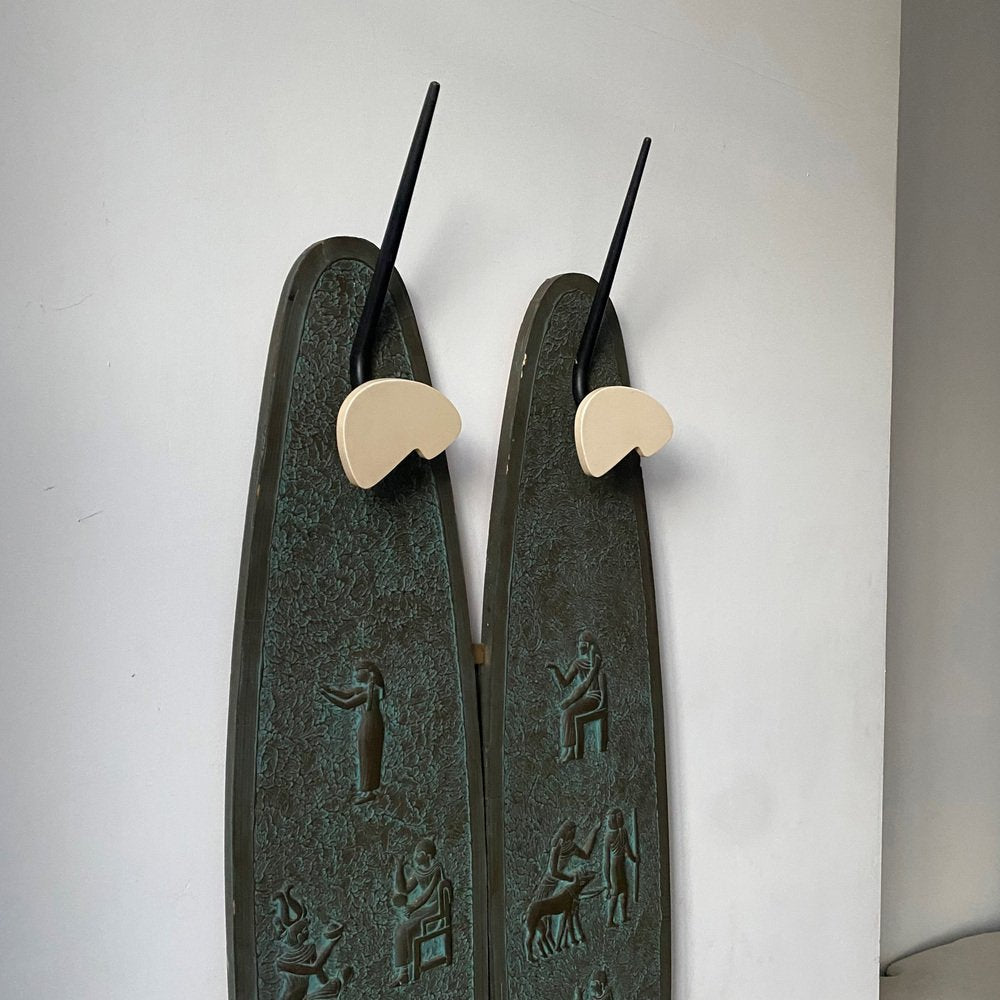 Mid-Century Italian Egyptian Revival Coat Rack, 1950s