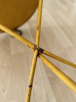 Mid-Century Italian Empire Style Metal Folding Side Table in Yellow and Black, 1970-JO-1746829