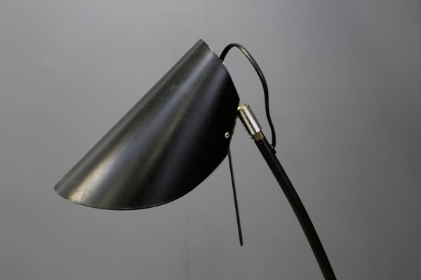 Mid-Century Italian Floor Lamp in Black Aluminium and Iron, 1960s-RCE-1100038