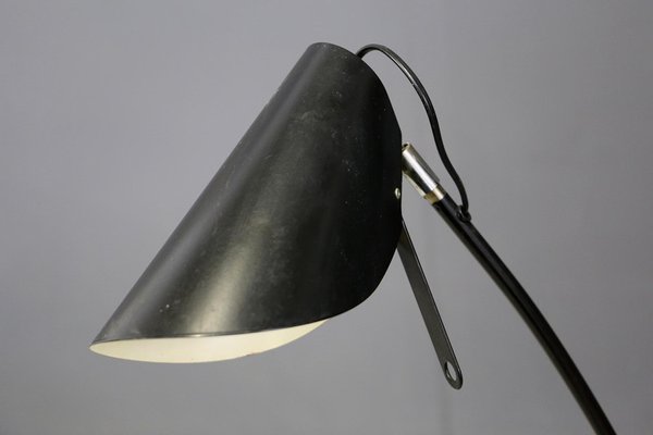 Mid-Century Italian Floor Lamp in Black Aluminium and Iron, 1960s-RCE-1100038