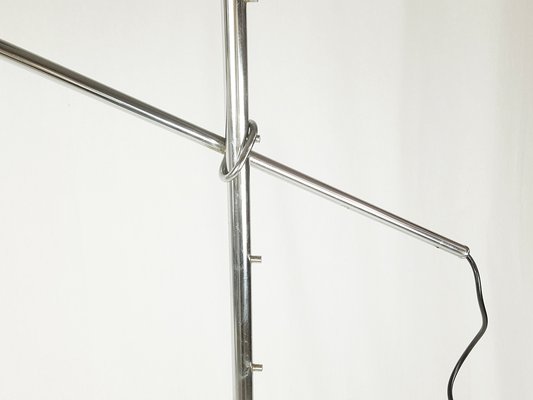 Mid-Century Italian Floor Lamp in Chrome-Plated Metal and Marble, 1960s-RD-1819906