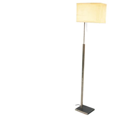 Mid-Century Italian Floor Lamp in Fabric with Leather and Brass from Stilnovo, 1970s-GDD-1343269