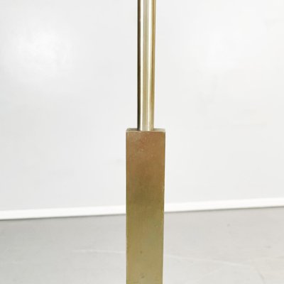 Mid-Century Italian Floor Lamp in Fabric with Leather and Brass from Stilnovo, 1970s-GDD-1343269