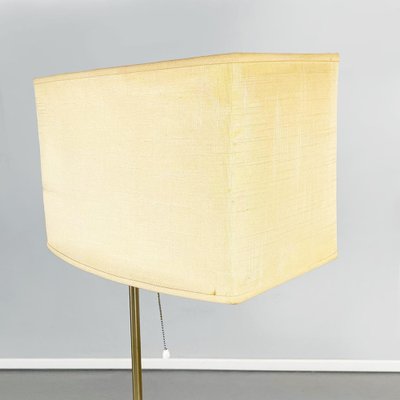 Mid-Century Italian Floor Lamp in Fabric with Leather and Brass from Stilnovo, 1970s-GDD-1343269