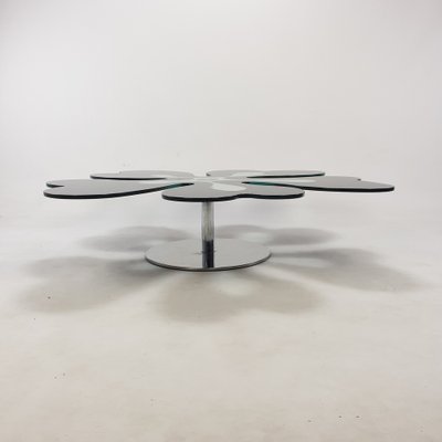 Mid-Century Italian Flower Table in Chrome and Glass, 1980s-RQL-962655