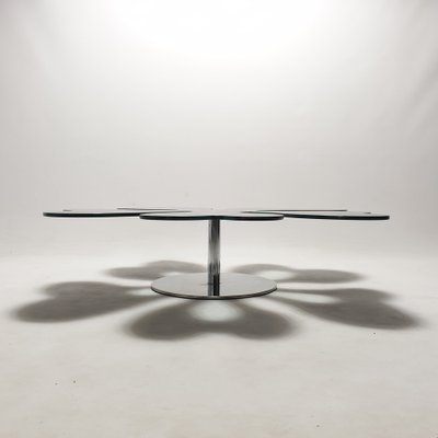 Mid-Century Italian Flower Table in Chrome and Glass, 1980s-RQL-962655