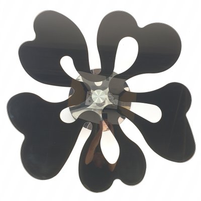 Mid-Century Italian Flower Table in Chrome and Glass, 1980s-RQL-962655