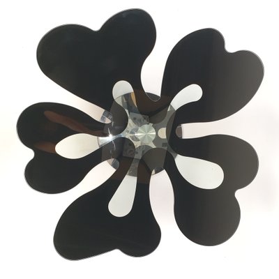 Mid-Century Italian Flower Table in Chrome and Glass, 1980s-RQL-962655