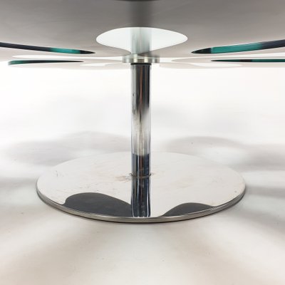 Mid-Century Italian Flower Table in Chrome and Glass, 1980s-RQL-962655