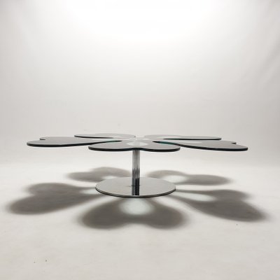 Mid-Century Italian Flower Table in Chrome and Glass, 1980s-RQL-962655