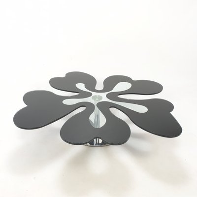 Mid-Century Italian Flower Table in Chrome and Glass, 1980s-RQL-962655