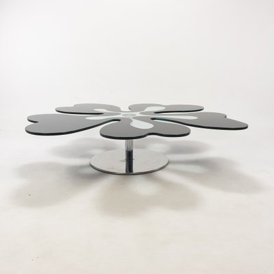 Mid-Century Italian Flower Table in Chrome and Glass, 1980s-RQL-962655