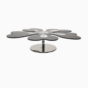 Mid-Century Italian Flower Table in Chrome and Glass, 1980s-RQL-962655