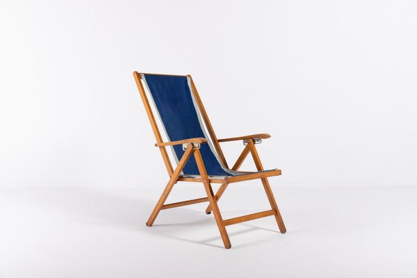 Mid-Century Italian Foldable Deck Chair from Fratelli Reguitti, 1960s-KMC-1281453