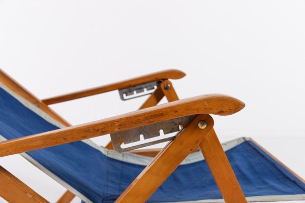 Mid-Century Italian Foldable Deck Chair from Fratelli Reguitti, 1960s-KMC-1281453