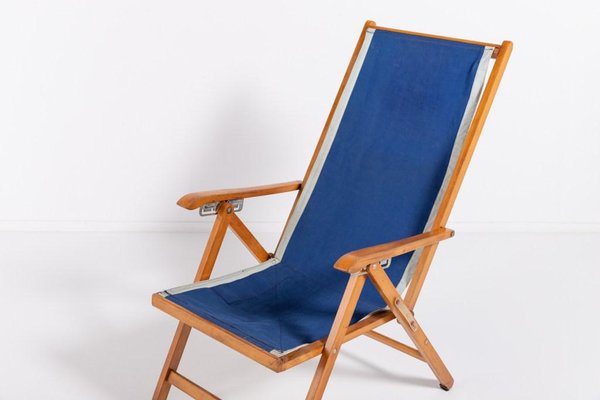 Mid-Century Italian Foldable Deck Chair from Fratelli Reguitti, 1960s-KMC-1281453