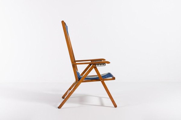 Mid-Century Italian Foldable Deck Chair from Fratelli Reguitti, 1960s-KMC-1281453