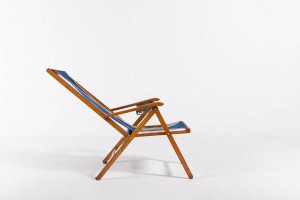 Mid-Century Italian Foldable Deck Chair from Fratelli Reguitti, 1960s-KMC-1281453