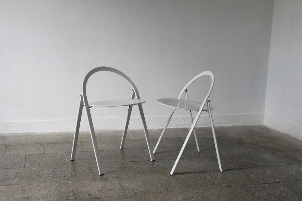 Mid-Century Italian Folding Chairs by Giorgio Cattelan for Cidue, Italy, 1970s, Set of 2