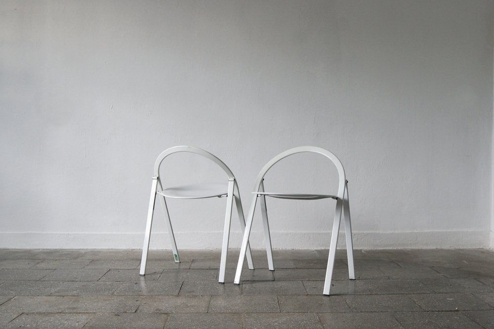 Mid-Century Italian Folding Chairs by Giorgio Cattelan for Cidue, Italy, 1970s, Set of 2