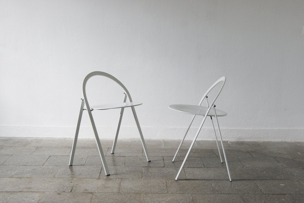 Mid-Century Italian Folding Chairs by Giorgio Cattelan for Cidue, Italy, 1970s, Set of 2