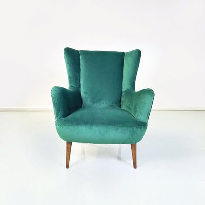 Mid-Century Italian Forest Green Armchairs, 1950s, Set of 2-GDD-1446857