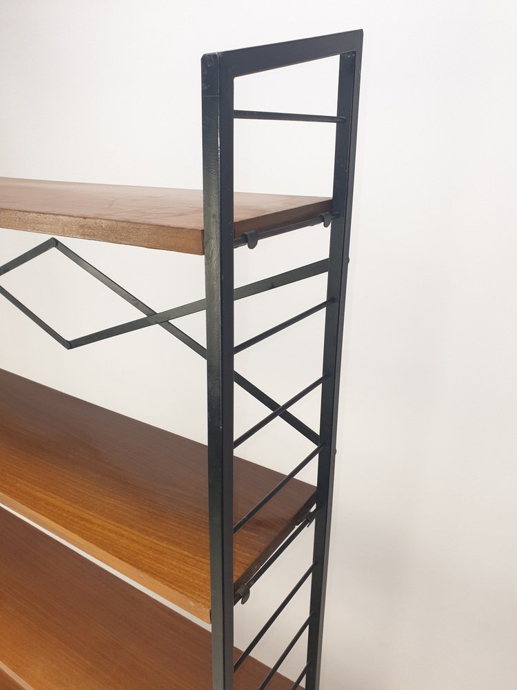 Mid-Century Italian Free Standing Teak Shelving Unit, 1950s